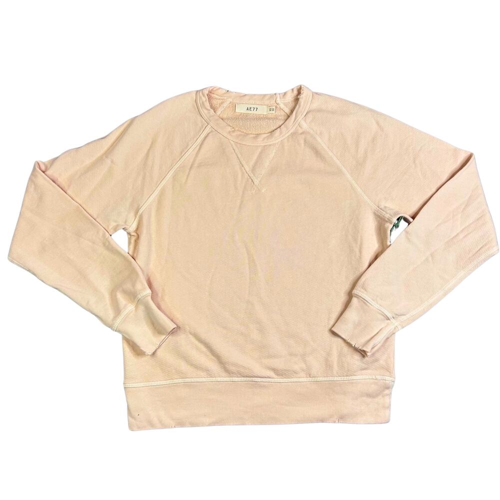 American Eagle AE Distressed Peach Crew Neck Sweater - Size XS